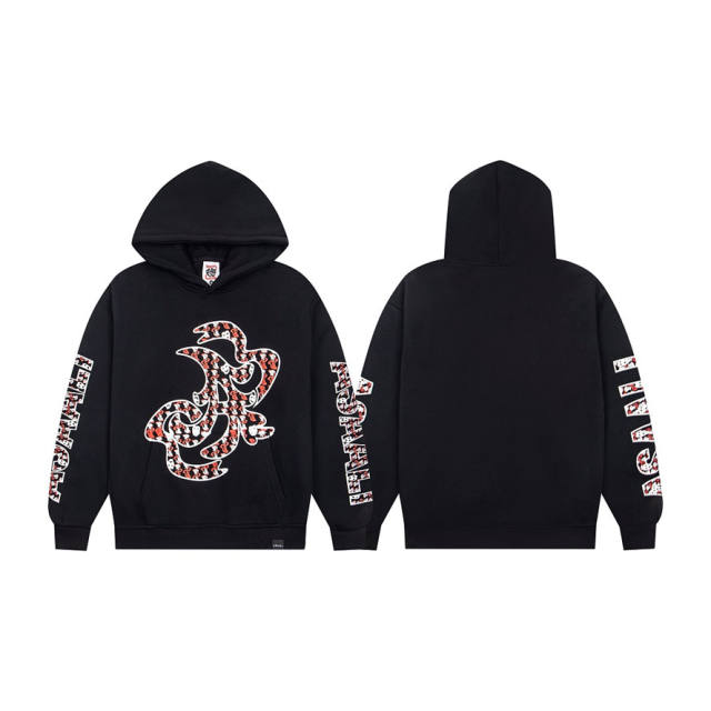 Asaali Snake Pattern Graphic Pullover Hoodie