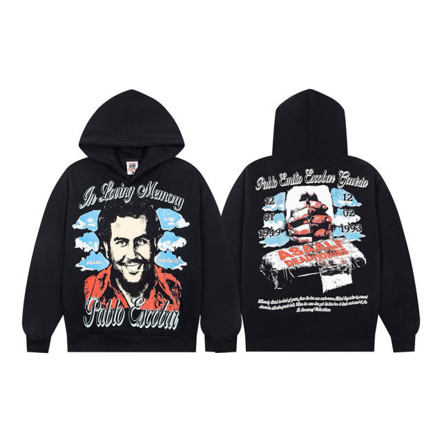 Asaali Pablo Escobar In Loving Memory Graphic Hoodie