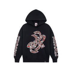 Asaali Snake Pattern Graphic Pullover Hoodie