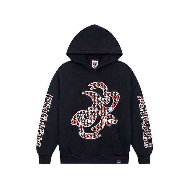 Asaali Snake Pattern Graphic Pullover Hoodie