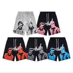 ASAALI Dual‑Portrait Graphic Sweat Shorts