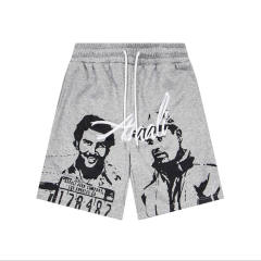ASAALI Dual‑Portrait Graphic Sweat Shorts