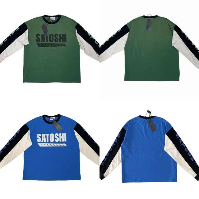 Satoshi Mesh Sleeve Big Letters Long Sleeve 2 Colors