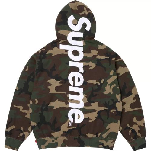 SUPREM* SATIN APPLIQUÉ APPLIQUE HOODED SWEATSHIRT HOODIE