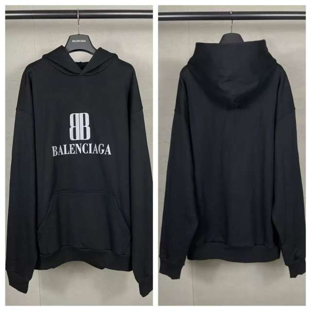 BLCG Black BB Monogram Front Logo Pullover Hoodie