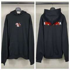 BLCG Black Tape Style Sticker Graphic Pullover Hoodie