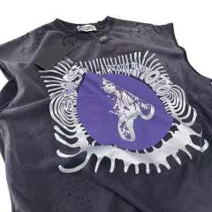 Satoshi Motorcycle Sleeveless Shirt Washed Black