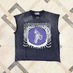 Satoshi Motorcycle Sleeveless Shirt Washed Black
