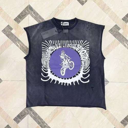 Satoshi Motorcycle Sleeveless Shirt Washed Black