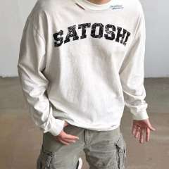 Satoshi Letters Broke Long Sleeve Black And White