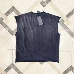Satoshi Motorcycle Sleeveless Shirt Washed Black