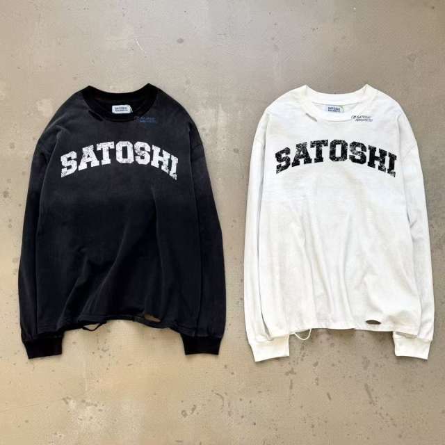 Satoshi Letters Broke Long Sleeve Black And White