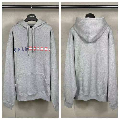 BLCG Heather Gray US Flag Pattern Logo Pullover Hoodie