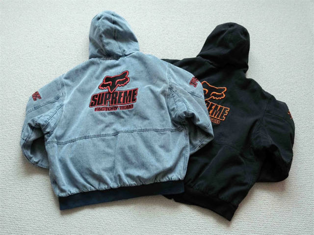 Sup x Fox Racing Hooded Work Jacket Black Blue