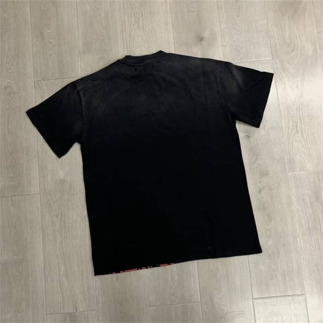 DUAA Rhinestone Washed Distressed Cotton Streetwear T-Shirt