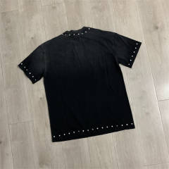 DUAA Vintage Motorcycle Rhinestone Washed Cotton T-Shirt