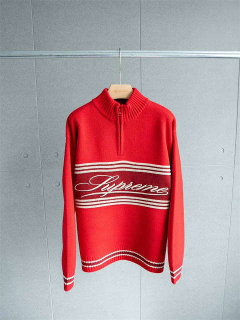 Sup Fw25 Script Stripe Half Zip Sweater 3 Colors