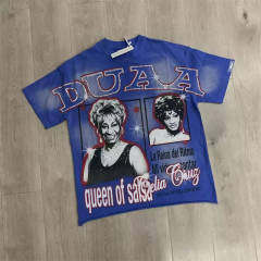 DUAA Blue Vintage Character Graphic Washed T-Shirt