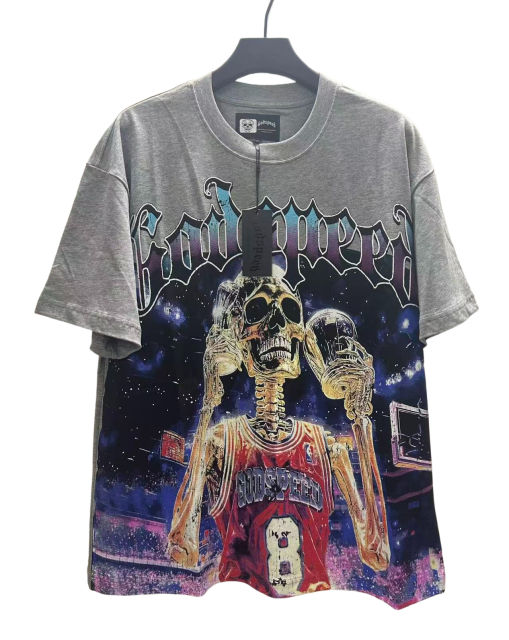 Basketball Skeleton Athlete Trophy Print Washed Version Tee 2 colors 28494360