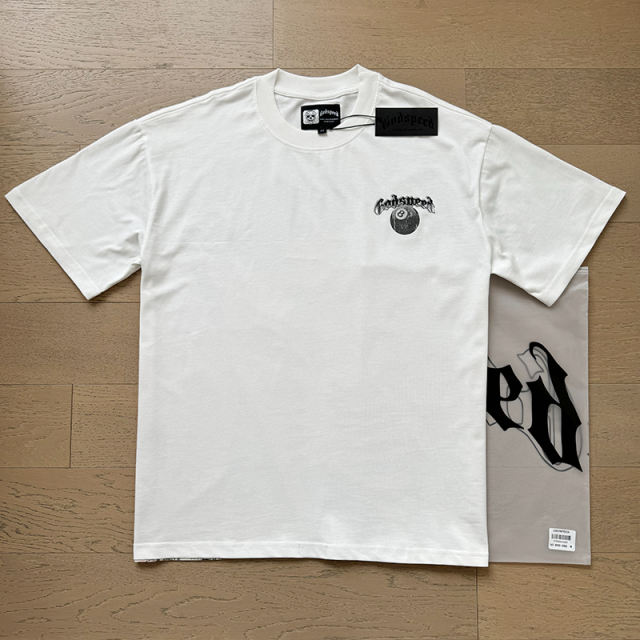 Vacation-style skull 8-ball white short-sleeved T-shirt 29044595