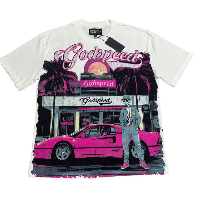 28429035 Convenience Store Skull Print Washed Version Tee 2 colors