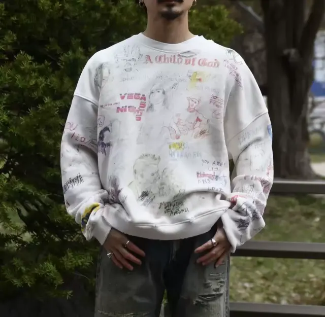 Paly Hollywood Graffiti Sketch Crewneck