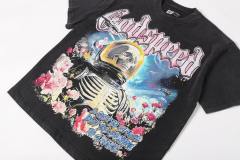 Space Astronaut Skeleton Rose Vintage Black Short-Sleeve T-Shirt 29052465