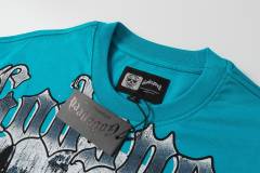 Double Doberman Pinscher Full Moon Lake Blue Distressed Short-Sleeve T-Shirt 29053396