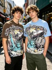 Statue of Liberty UFO Ruins Print Washed Tee 2 colors 29098151