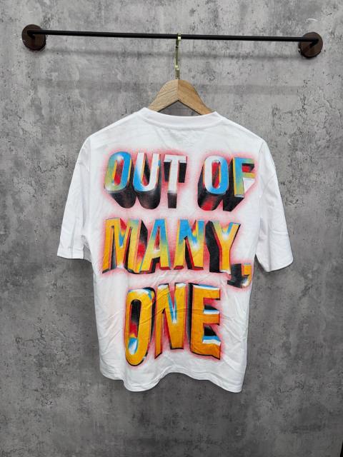 Vintage military style steel helmet skull 3D gradient slogan distressed T-shirt 29053409