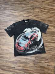 Red and black drift sports car washed T-shirt 2 colors 29038208