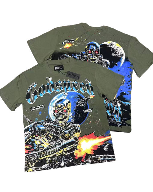 Metal skull firing print Washed Version Tee 2 colors 28694010