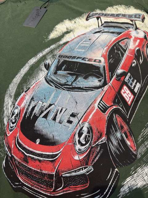Red and black drift sports car washed T-shirt 2 colors 29038208