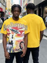Retro Era Alien Invasion Print Washed Tee 29098136