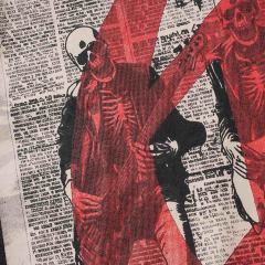 Undead Rock Tour Newspaper Print Washed Tee 2 colors 29098147