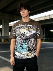 Statue of Liberty UFO Ruins Print Washed Tee 2 colors 29098151