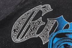 Cyber mechanical female robot planet black vintage short-sleeved T-shirt 29052448