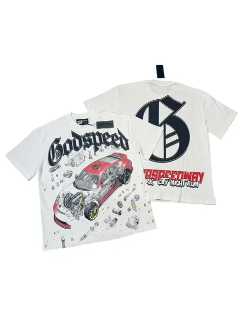 Modified car parts G logo white short-sleeved T-shirt 29047408