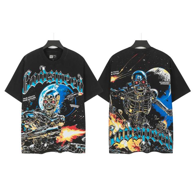 Metal skull firing print Washed Version Tee 2 colors 28694010