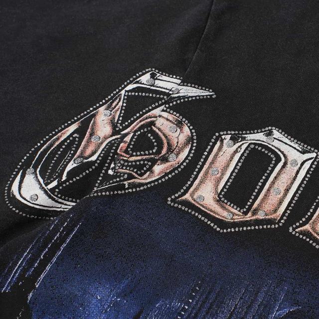 Future Urban Police And Gangster Rhinestone Print Washed Tee 29106667