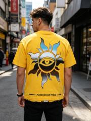 Yellow space-themed printed T-shirt 29033405