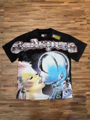 Starry Lovers Kiss Rhinestone Print Washed Tee 2 colors 29098149