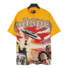 Retro Era Alien Invasion Print Washed Tee 29098136