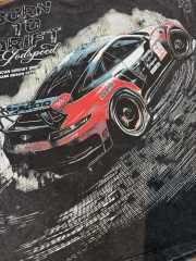 Red and black drift sports car washed T-shirt 2 colors 29038208