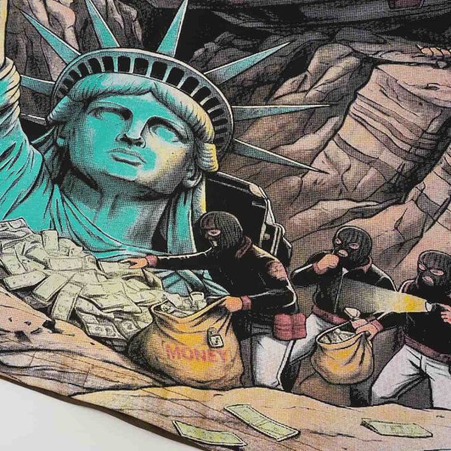 Statue of Liberty UFO Ruins Print Washed Tee 2 colors 29098151