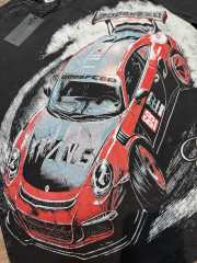 Red and black drift sports car washed T-shirt 2 colors 29038208