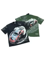 Red and black drift sports car washed T-shirt 2 colors 29038208