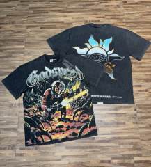 Alien Warrior vintage washed printed short-sleeved shirt 29033392