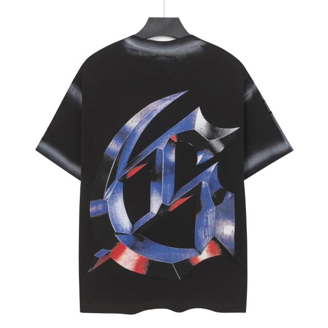 Vintage Red Flame Racing Driver Skull Rhinestone Gothic Letter Distressed Print T-shirt 29052409