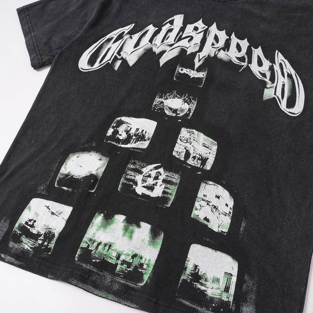 Monitor Matrix Pyramid Print Washed Tee 29098138
